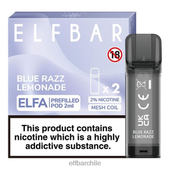 cápsula precargada elfbar elfa - 2 ml - 20 mg (paquete de 2) limonada azul razz DS2DF119