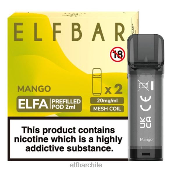 cápsula precargada elfbar elfa - 2 ml - 20 mg (paquete de 2) mango DS2DF118