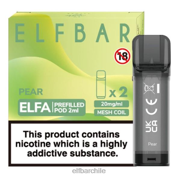 cápsula precargada elfbar elfa - 2 ml - 20 mg (paquete de 2) pera DS2DF123